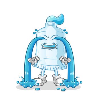 Diş macunu ağlayan illüstrasyon. karakter vektörü