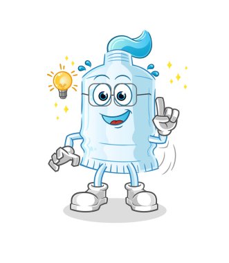 Diş macununun bir fikir karikatürü var. maskot vektörü