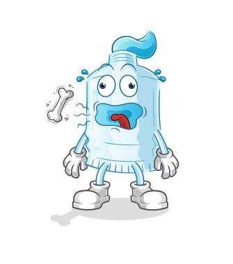 Diş macunu geğirme maskotu. çizgi film vektörü