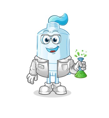 Diş macunu bilim adamı karakteri. çizgi film maskotu vektörü