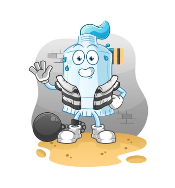 Hapiste diş macunu suçlusu. çizgi film karakteri