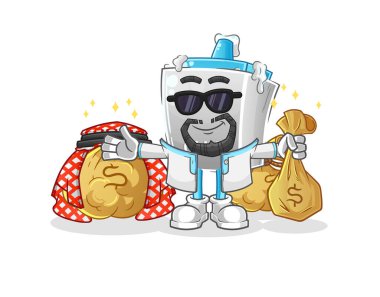 Tutkal zengini Arap maskotu. çizgi film vektörü