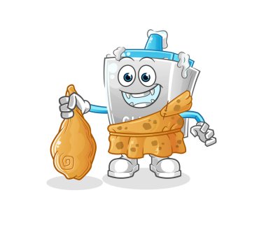 Eski karikatür yapıştırıcısı. çizgi film maskotu vektörü