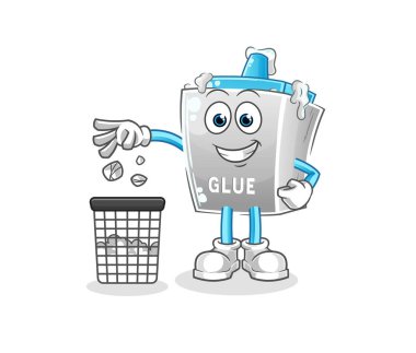 Yapıştırıcı. Çöp maskotu at. çizgi film vektörü