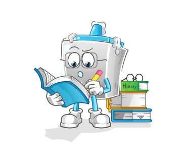 Yapıştırıcı maskot çalışıyor. çizgi film vektörü