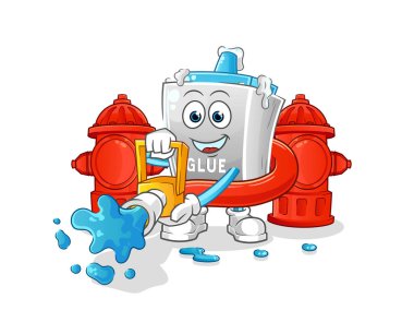 Tutkal itfaiyecisi vektörü. çizgi film karakteri