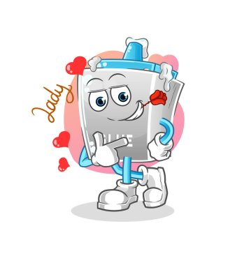 Tutkal flörtü çizimi. karakter vektörü