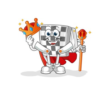 Satranç tahtası kral vektörü. çizgi film karakteri