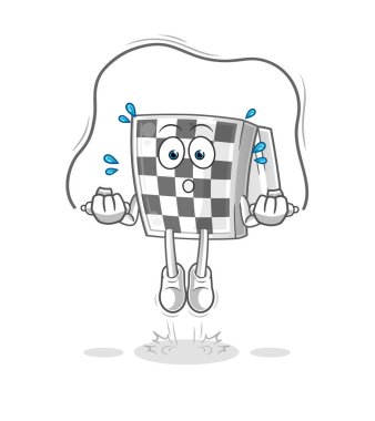 Satranç tahtası ip atlama egzersizi. karakter vektörü