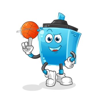 Maskotluk yapan tükenmez kalem. çizgi film vektörü