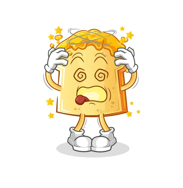 蜂蜜めまい頭のマスコットのパン 漫画のベクトル — ストックベクタ