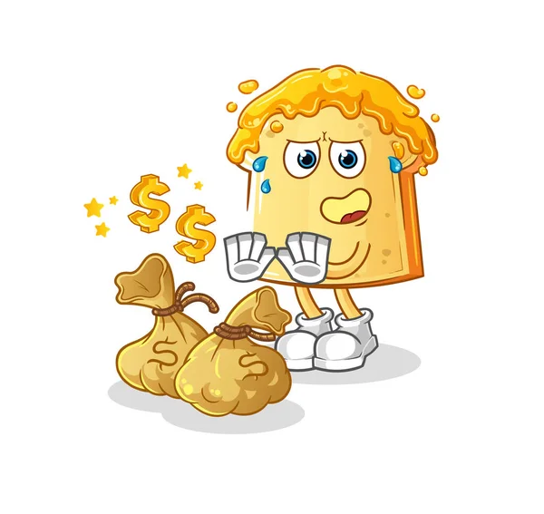 Bread Honey Refuse Money Illustration Character Vector — Stock Vector