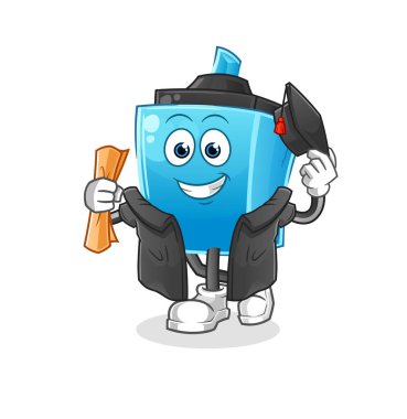 Mezuniyet vektörü. çizgi film karakteri