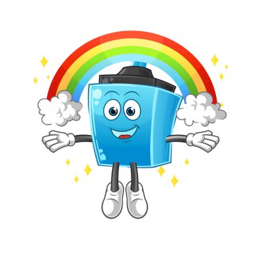 İşaretli kalemle gökkuşağı. çizgi film vektörü