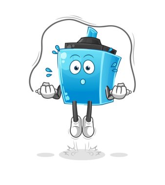 İşaretli ip atlama egzersizi. karakter vektörü