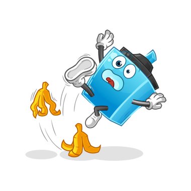 Kalem muza basıp kaydı. çizgi film maskotu vektörü