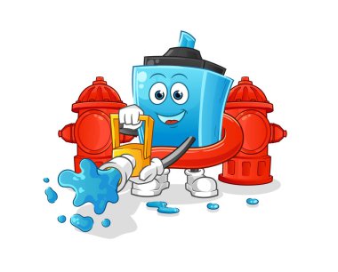 İşaretli kalem savaşçısı vektörü. çizgi film karakteri