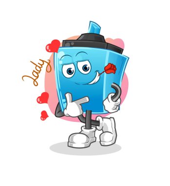 İşaretli kalem flörtü çizimi. karakter vektörü