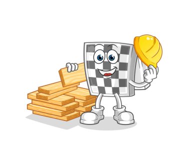 Satranç tahtası oluşturma vektörü. çizgi film karakteri