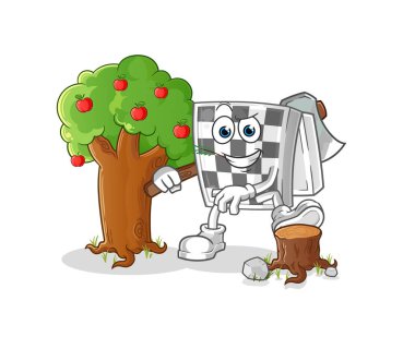 Satranç tahtası Marangoz çizimi. karakter vektörü