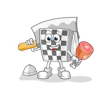 Satranç tahtası Kasabı illüstrasyonu. karakter vektörü