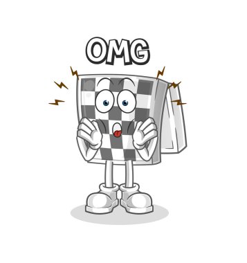 Satranç tahtası. Aman Tanrım. çizgi film karakteri