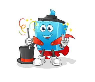 İşaretli kalem sihirbazı illüstrasyonu. karakter vektörü