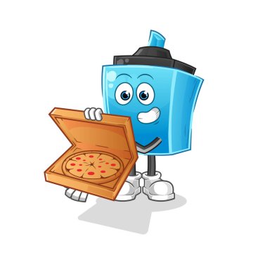 Pizzacı çocuk vektörü. çizgi film karakteri