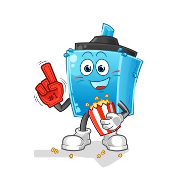 Patlamış mısır illüstrasyonlu kalem fanı. karakter vektörü