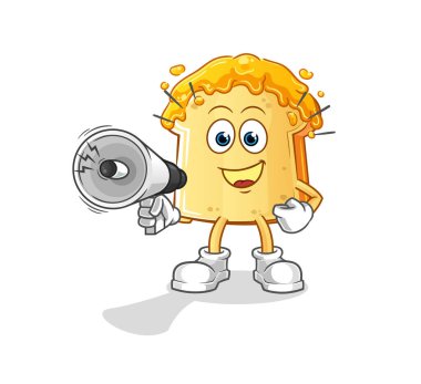 ballı ekmek hoparlör vektörü. çizgi film karakteri