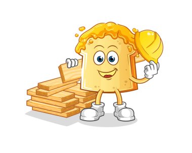 Bal üreticisi vektörlü ekmek. çizgi film karakteri