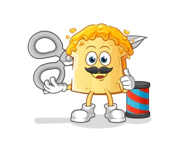 Bal berberi çizgi filmli ekmek. çizgi film maskotu vektörü