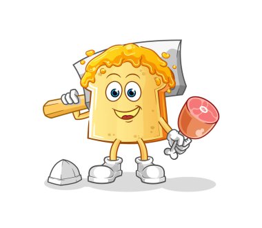 Ballı ekmek Kasap illüstrasyonu. karakter vektörü