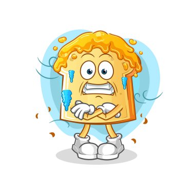 Ballı ekmek ve soğuk illüstrasyon. karakter vektörü