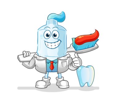 Diş macunu illüstrasyonu. karakter vektörü