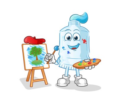 Diş macunu sanatçısı maskotu. çizgi film vektörü