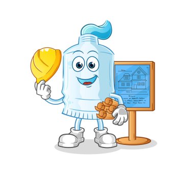 Diş macunu Mimarı illüstrasyonu. karakter vektörü