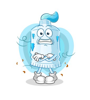 Diş macunu soğuk illüstrasyon. karakter vektörü