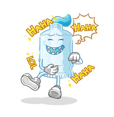 Diş macunu Kahkahalar Yüksek Sesli Karakter. çizgi film maskotu vektörü