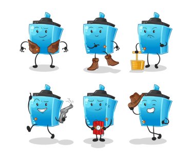 Keçeli kalem grubu karakteri. çizgi film maskotu vektörü