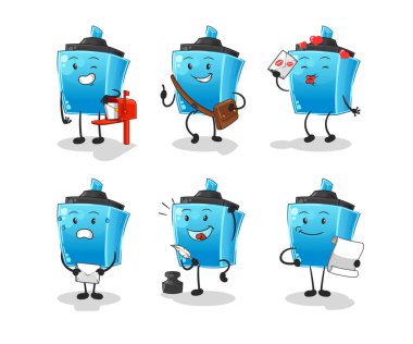 İşaretli kalem postacısının karakteri. çizgi film maskotu vektörü