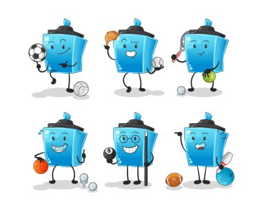 İşaretleyici kalem sporu karakter. çizgi film maskotu vektörü