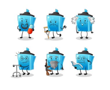 Keçeli kalem yaşlı karakteri. çizgi film maskotu vektörü