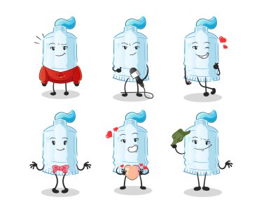 Diş macunu Koreli kültür grubu karakteri. maskot vektörü