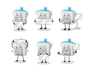 Yapıştırıcı grubu karakteri. maskot vektörü