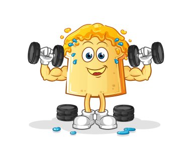 Bal ağırlığı eğitim illüstrasyonlu ekmek. karakter vektörü