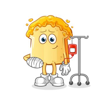 IV illüstrasyonunda ballı ekmek. karakter vektörü