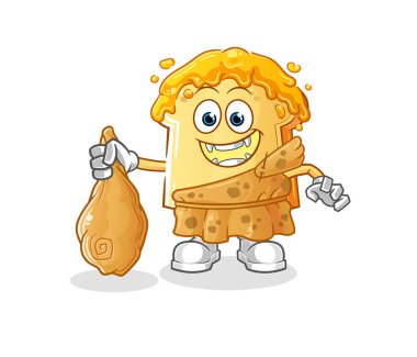 Ballı ekmek eski bir çizgi film. çizgi film maskotu vektörü