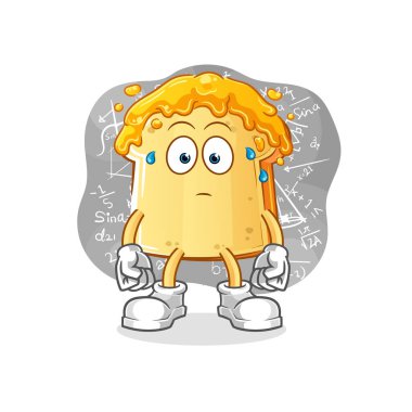 Ballı ekmek. Sert düşünme vektörü. çizgi film karakteri