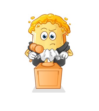 Ballı ekmek yargıç tokmak tutar. karakter vektörü